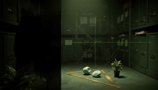 A strange repeated pattern of pale objects on an archival evidence desk